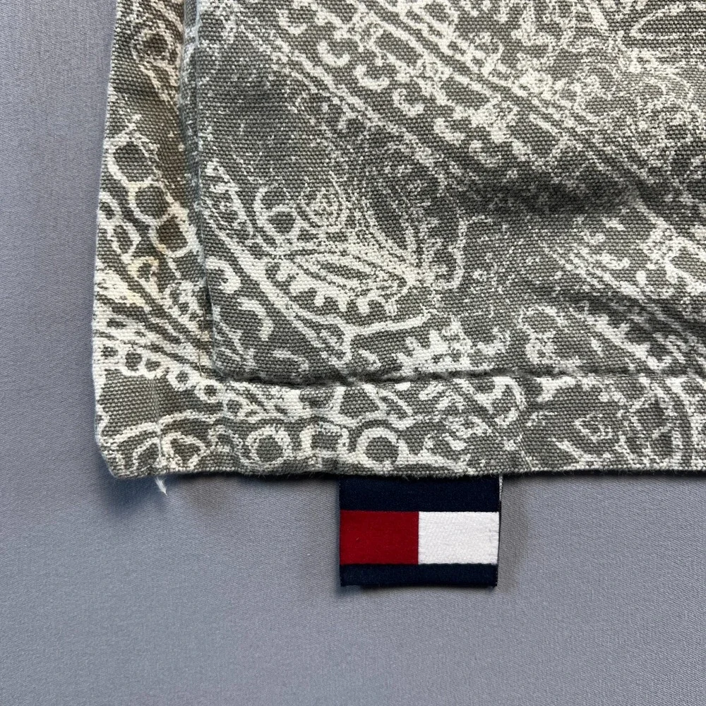 Set of 2 Tommy Hilfiger Paisley Lumbar Pillows Cover Gray 100% Cotton 20